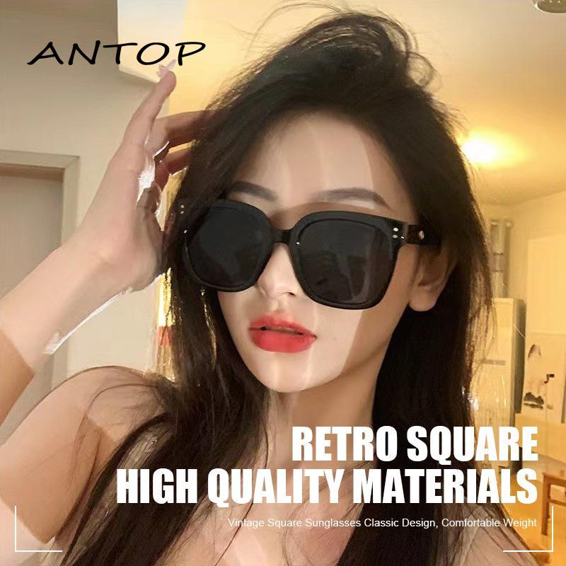 【antop】   Kacamata Hitam / UV Radiation Protection / Versi Baru Unisex Koreaan Retro Bingkai Gaya Fashion Wanita Korea Style Kaca Mata