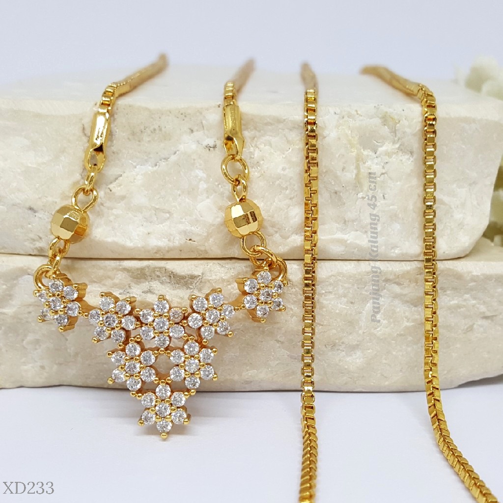 PGX Kalung Wanita Xuping Aksesoris Fashion Perhiasan Lapis Emas XD233