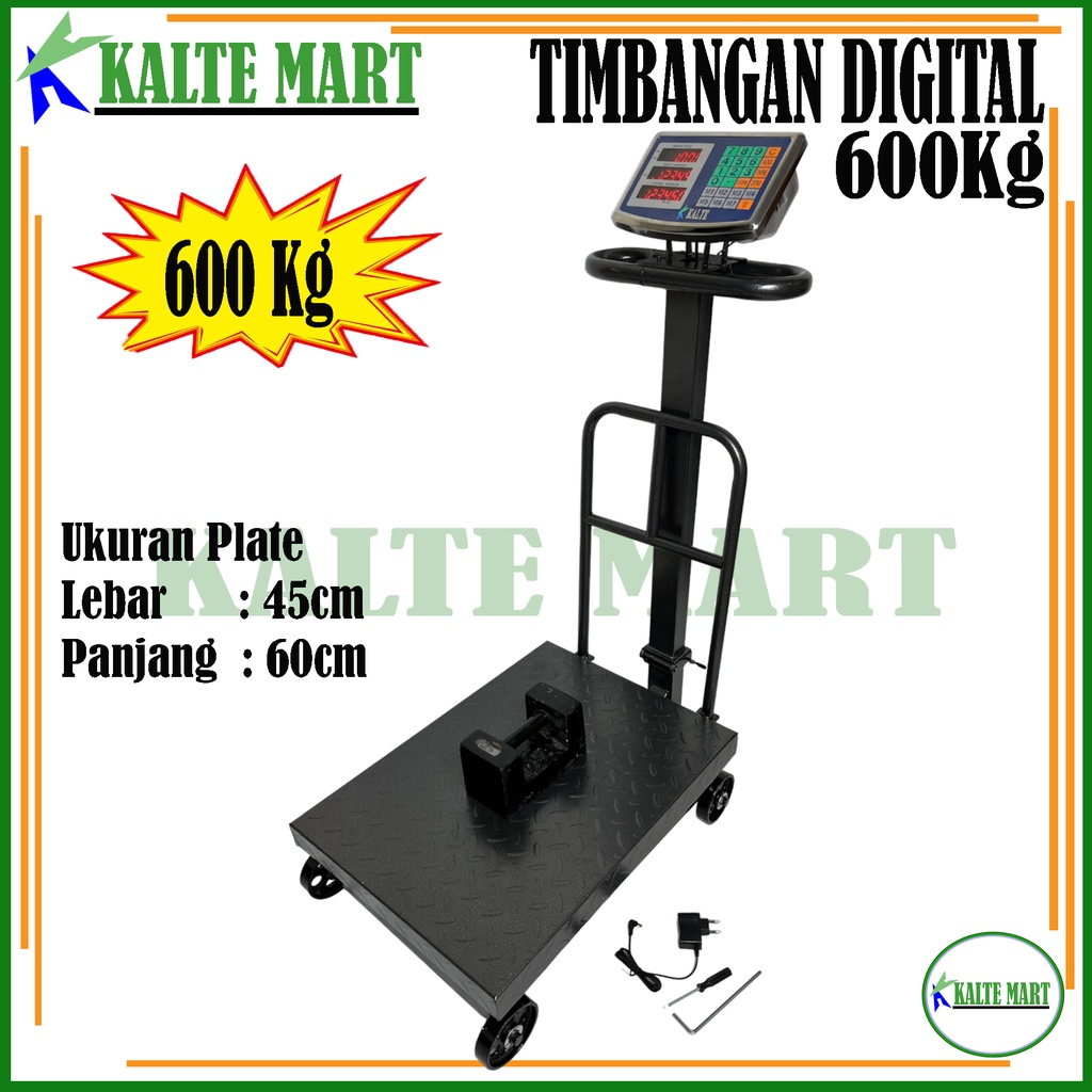 KALTE Timbangan Duduk Digital 600kg, Timbangan Barang 600kgkg Timbangan duduk, Timbangan Industri, Timbangan Besi, Kargo