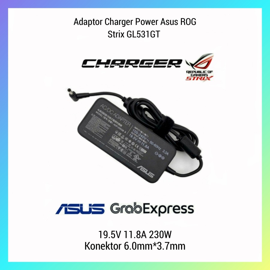 Adaptor Charger Asus ROG Zephyrus S GX531 GX531GS 19.5V 11.8A 230W