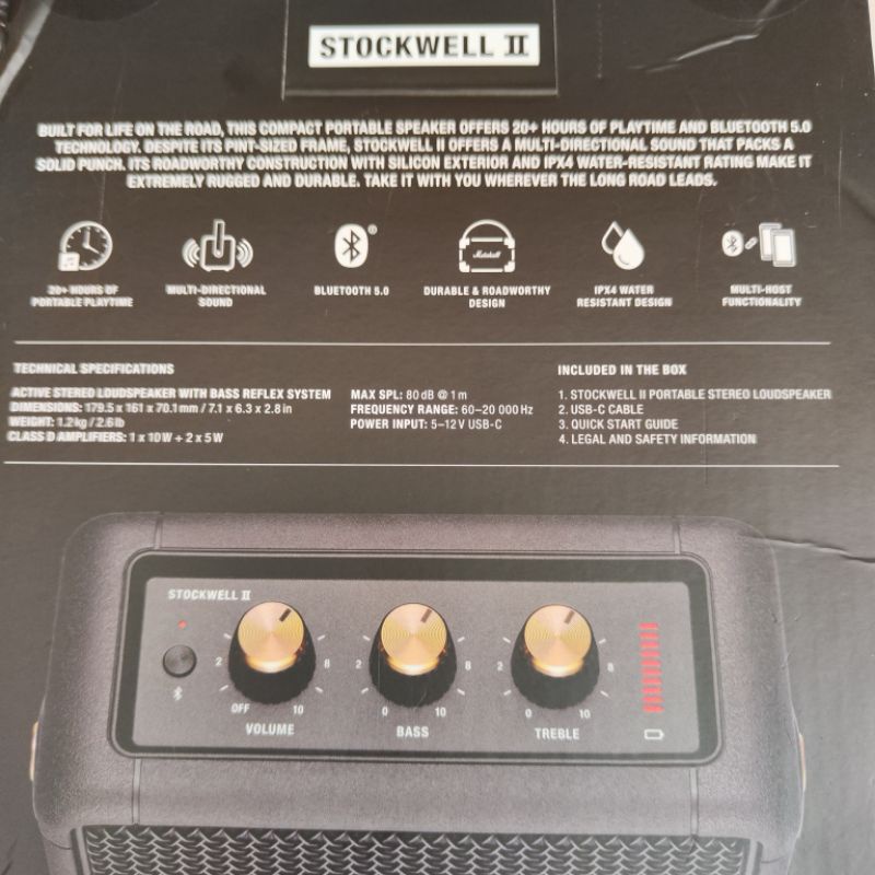 Marshall Stockwell II 2 Bluetooth Speaker Wireless Garansi Resmi