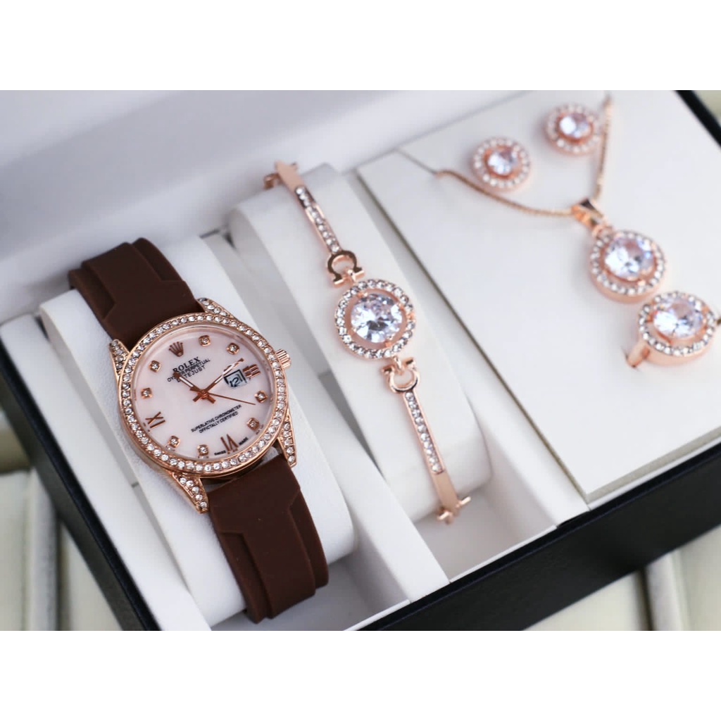Jam Tangan Cewek Dewasa Tahan Air RUBBER / Harga sudah paket