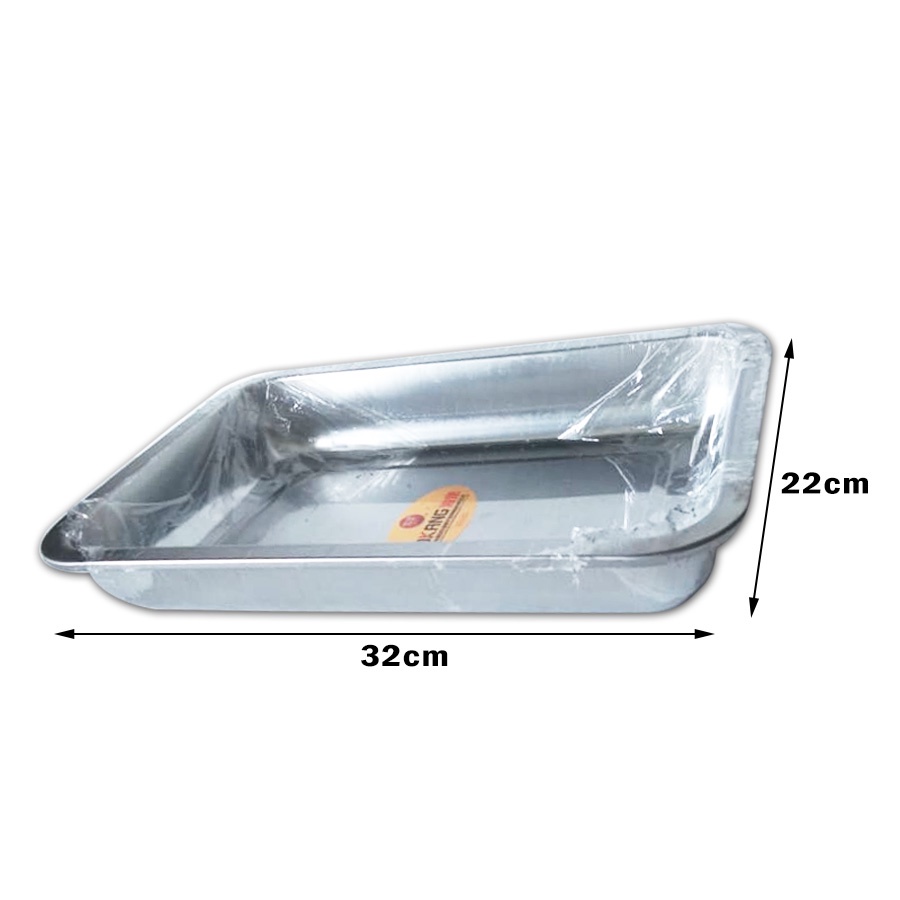 NAMPAN STAINLESS BASKOM STAINLESS KOTAK 32X22 BASKOM DAGING PERSEGI
