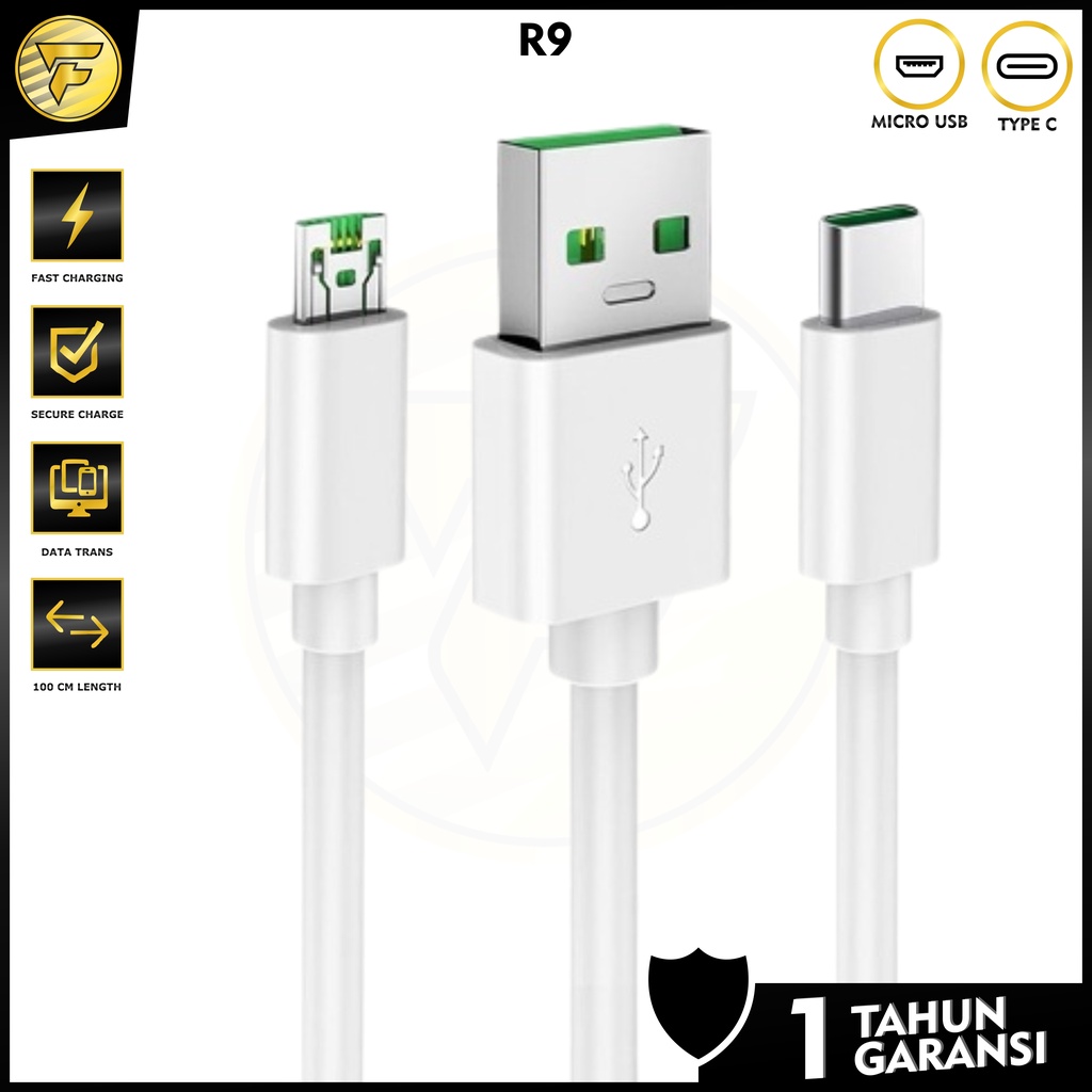 OPPO R9 Kabel Data FAST CHARGING VOOC Type C Micro USB kabel cas charger HP android original