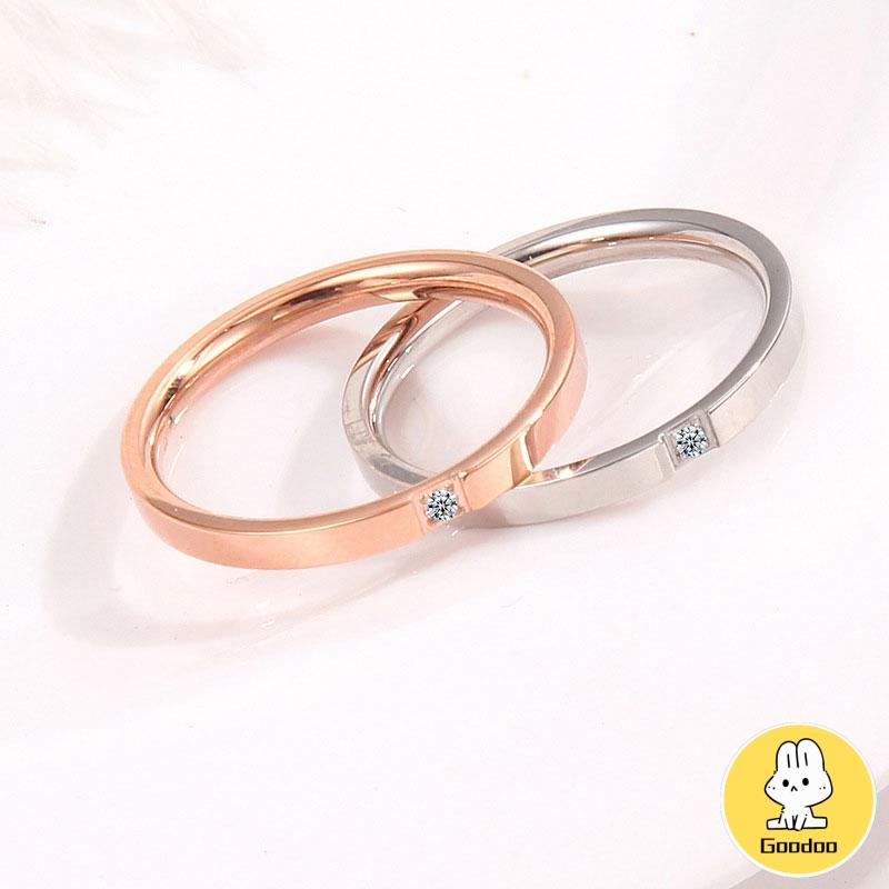 Perak / Emas Mawar / Cincin Ekor Titanium Berlian Sederhana Fashion Pria Wanita Rings -Doo