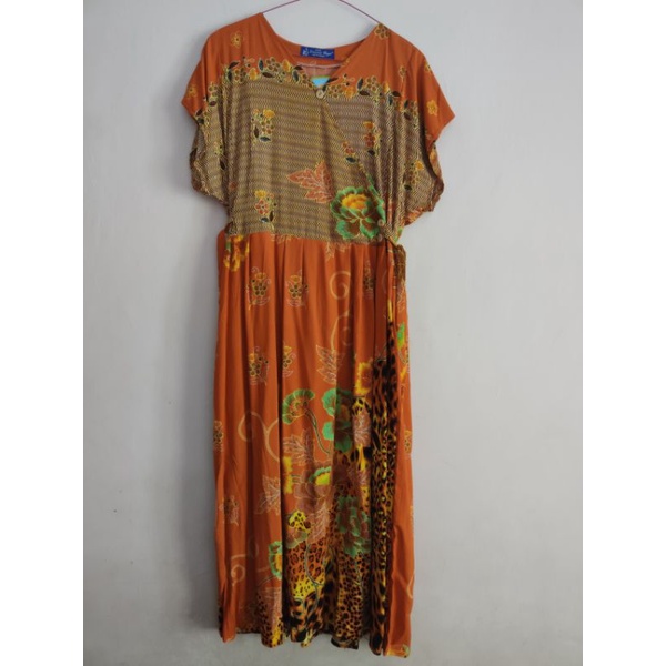 Daster Longdress Kencana Ungu Model Kimono / Kimlong Label Biru Original LD Slempang