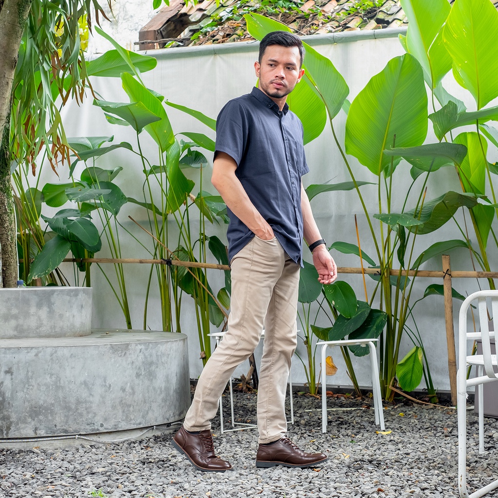 Lingard Brown | Sepatu Pantofel Hitam Pria Casual Kerja Cowok Oxford Longwing Wingtip Pantofel Laki | Lvnatica x FORIND