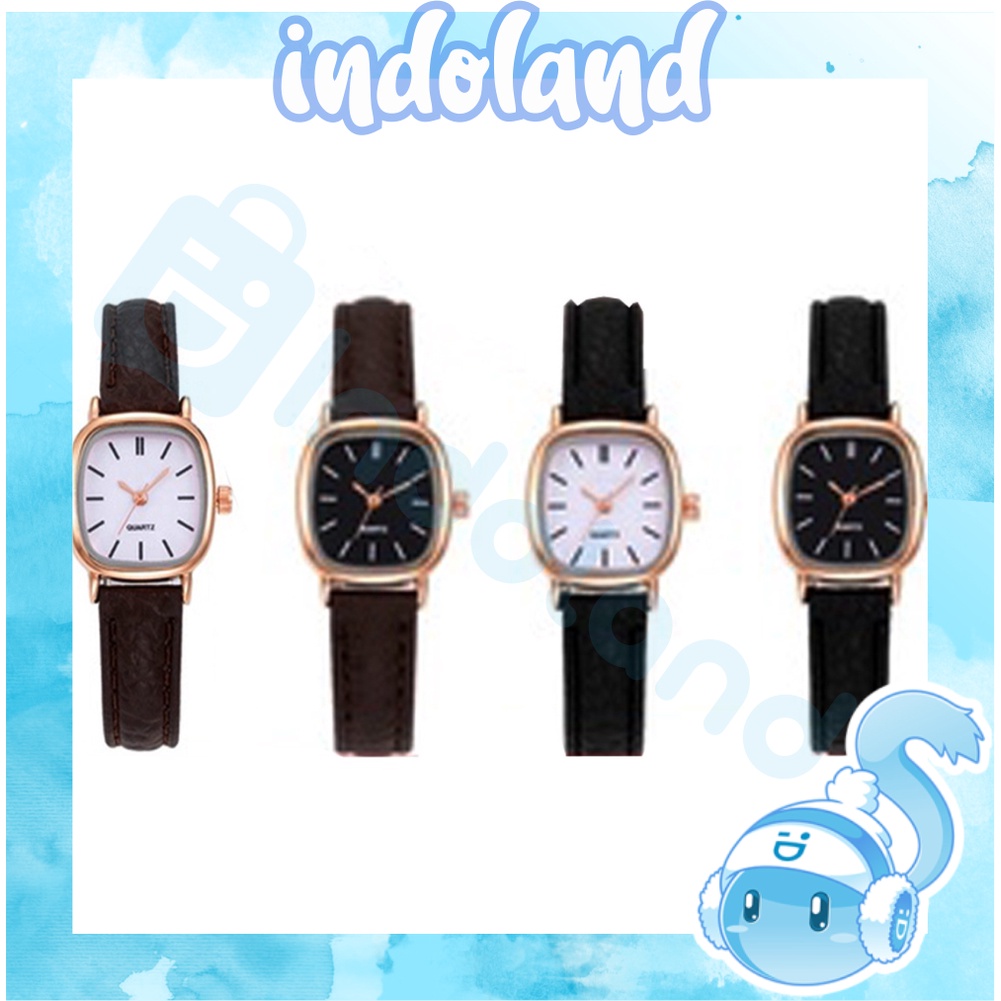 ☀ INDOLAND ☀ Jam Tangan Wanita Kecil Gaya Retro Untuk Bisnis Tahan Air Jam Tangan Couple Ultra-tipis Analog JT050