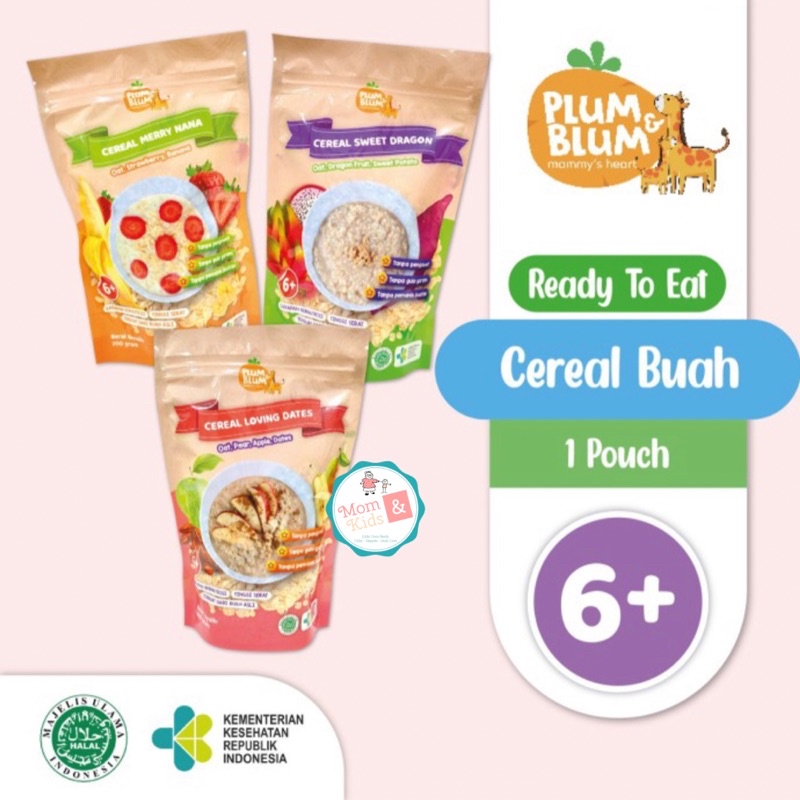 Plum &amp; Blum Cereal Buah MPASI Pisang Apel Kurma | Sereal Oat Bubur Bayi