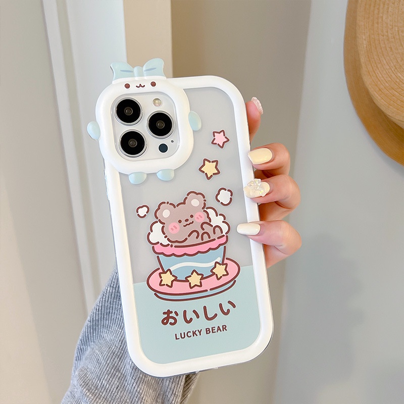 Soft Case Bening Desain Krim 3D Untuk iPhone 11 12 13 14 Pro Max 6s 6 Plus 7 8 Plus XR X XS Max SE 2020 2022 14 Plus