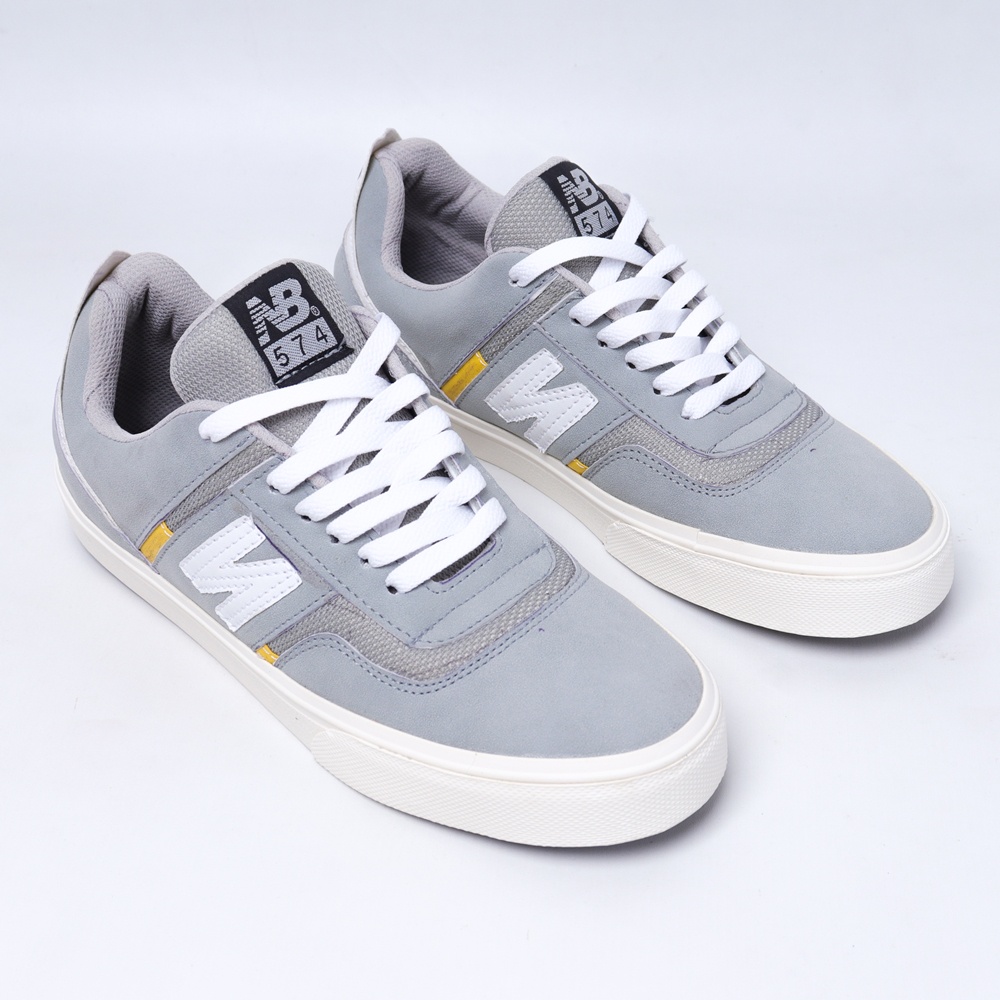 SEPATU PRIA SKATEBOARDING SNEAKERS CASUAL KETS SPORT PREMIUM IMPORT BNIB ABU PUTIH