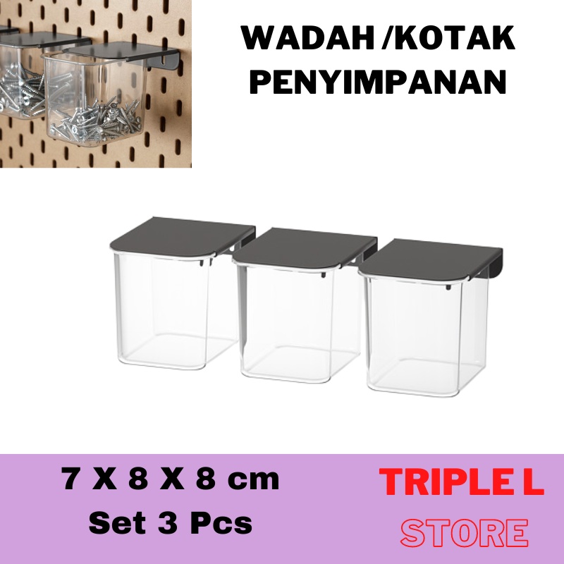 

Kotak Penyimpanan Dengan Tutup Aksesoris Papan Berlubang Pegboard 3 Pc SKADIS