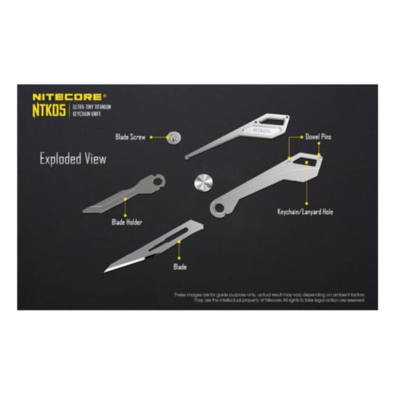 NITECORE NTK05 Mini Titanium Utility Keychain Knife Portabel EDC