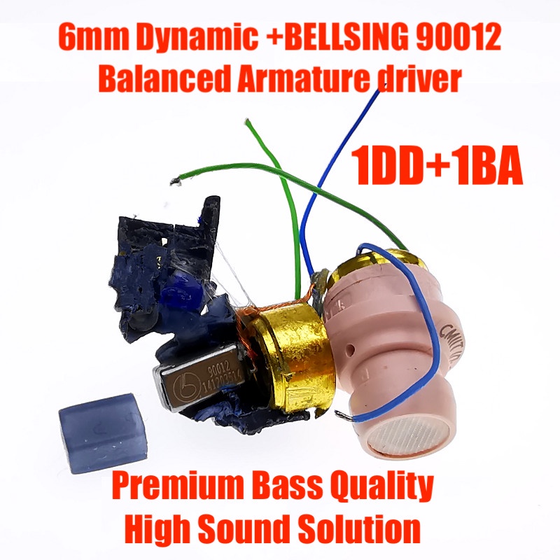 High Value BELLSING Balanced Armature Dynamic Driver Unit 6mm 1BA+1DD