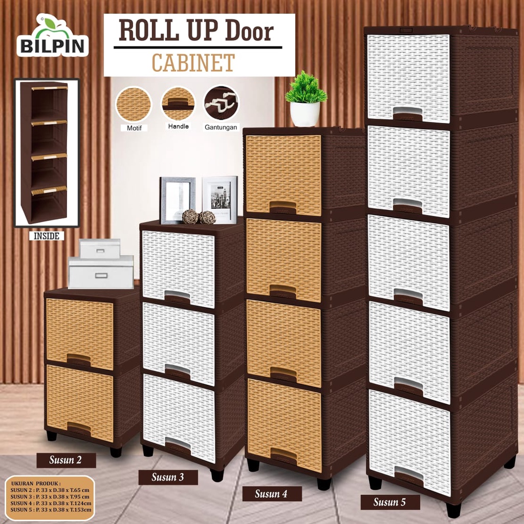 Lemari Plastik Akako Pintu Sliding Bilpin Roll Up Cabinet Susun 2 Susun 3 susun 4 susun 5