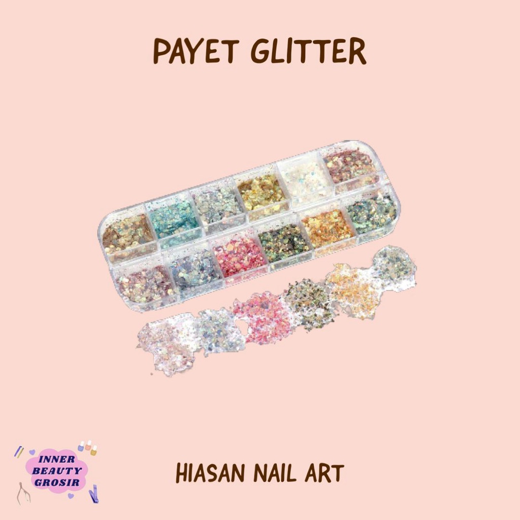 Payet Glitter / Set Hiasan Nail Art