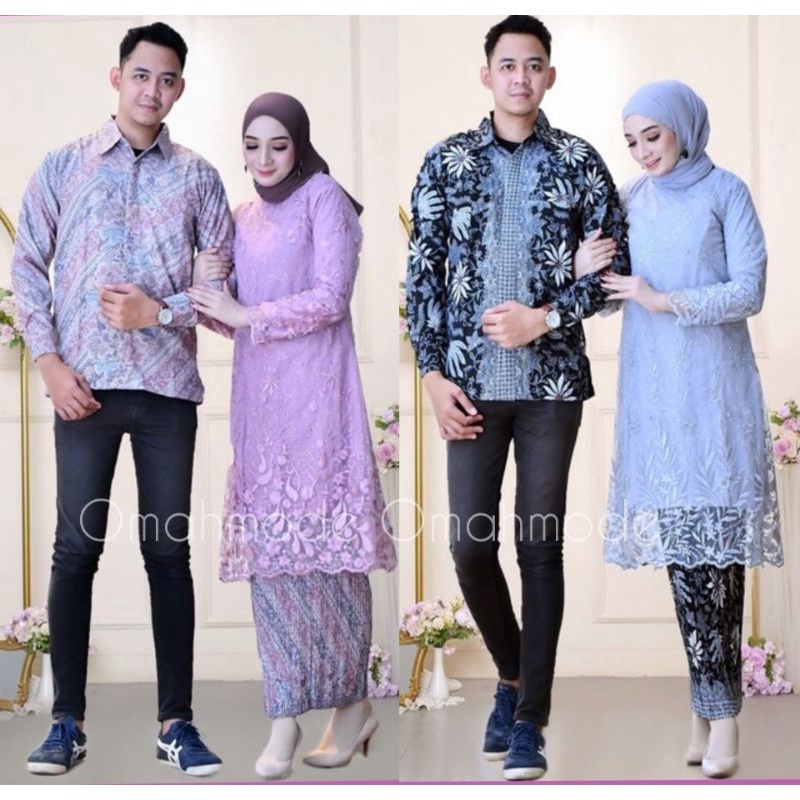 COUPLE TUNIK KEBAYA MODERN/COUPLE BATIK MODERN/SET KEBAYA BATIK COUPLE/BATIK