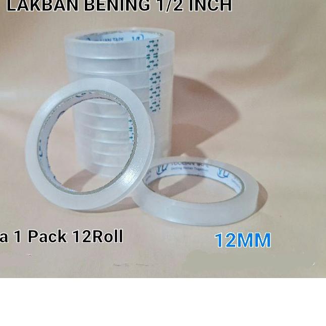 

COD✔️Lakban Bening 1/2inch 90Y 12mm (isi 12pcs)24mm 90Y (isi 6pcs )/Isolasi bening 12mm 90y (isi 12pcs),24mm 90Y (isi 6pcs)|RA3