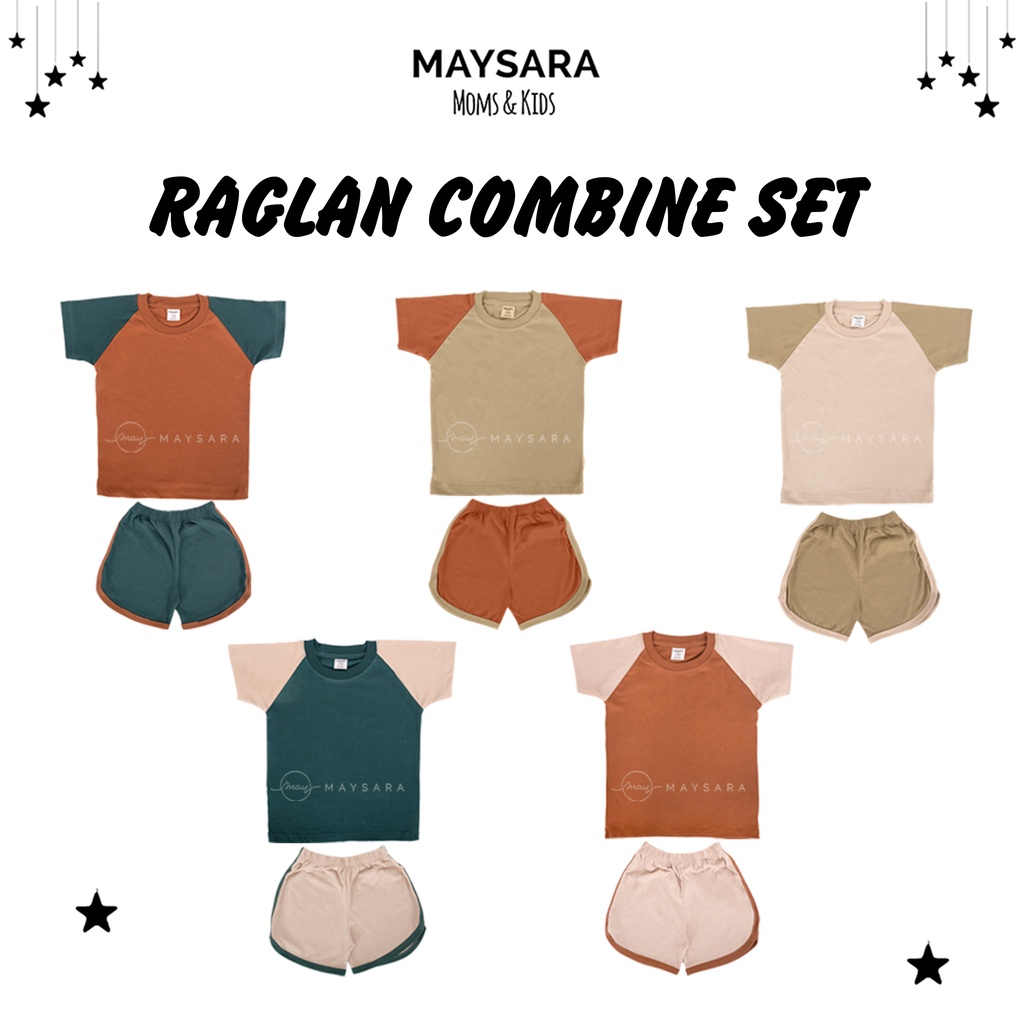 Piyama Raglan Baju Anak Two Tones Colors Kaos Earth Tone