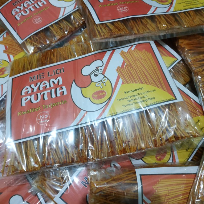 

Mie lidi ayam putih cemilan jadul