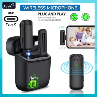 Wireless Microphone Lavalier Plug & Play Mikrofon Mini Type-C interface for live video recording