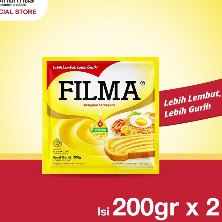 

CODEj8J3v--Filma Margarine Sachet Serbaguna 200gr – Twinpack (isi 2 pcs)