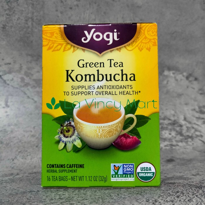 

ORIGINAL MURAH Green Tea Kombucha Yogi, Herbal Supplement, 16 Tea Bags, 32 g