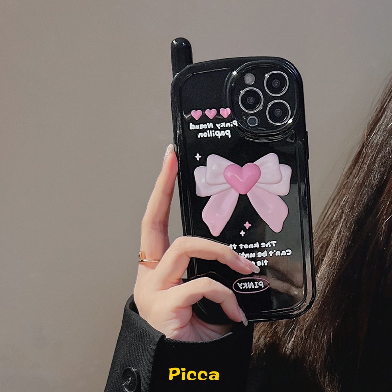 Casing IPhone 11 13 14 12 Pro MAX 7 8 Plus XR 7plus 8plus X XS MAX SE Motif Hati Warna Hitam Pink