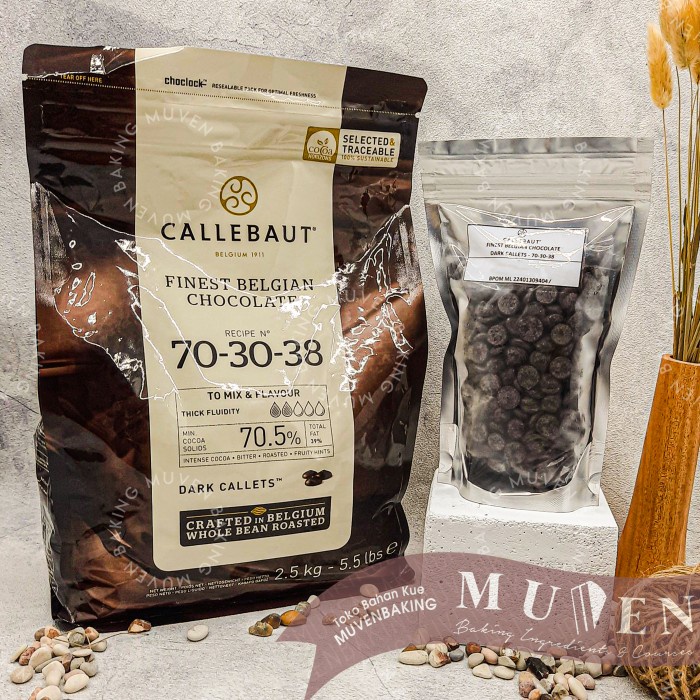 

ORIGINAL MURAH BARRY CALLEBAUT 250 Gr DARK CALLETS 70,5% 38 FINEST BELGIAN CHOCOLATE