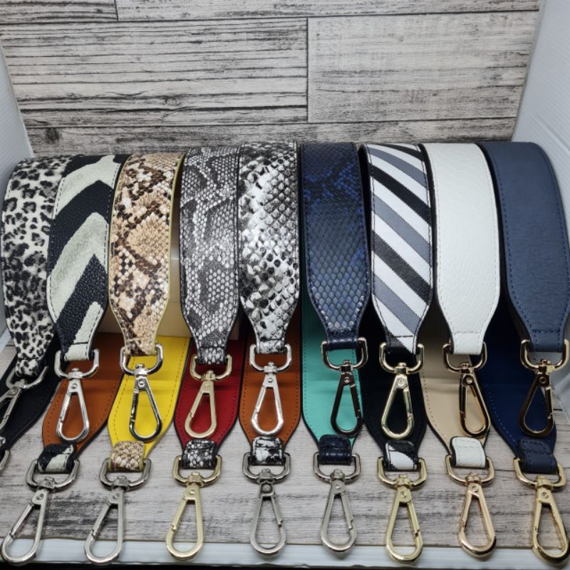 Short Plain PU Leather Bag Strap 62cm