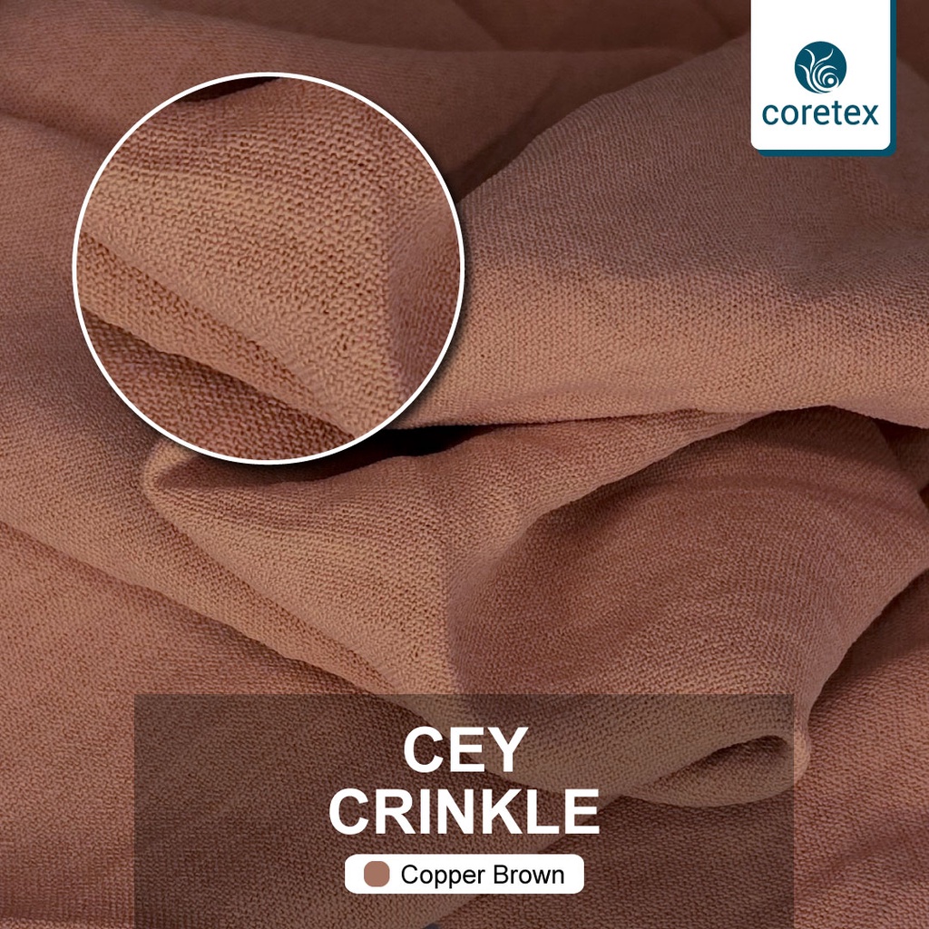 Kain Crinkle Airflow By Maxima 0,5 Meter - Warna Copper Brown