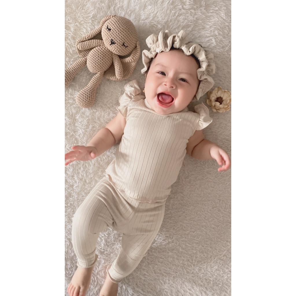 Plazababyku MX ONESIE setelan bayi motif bunga yang lucu free headband scrunchie