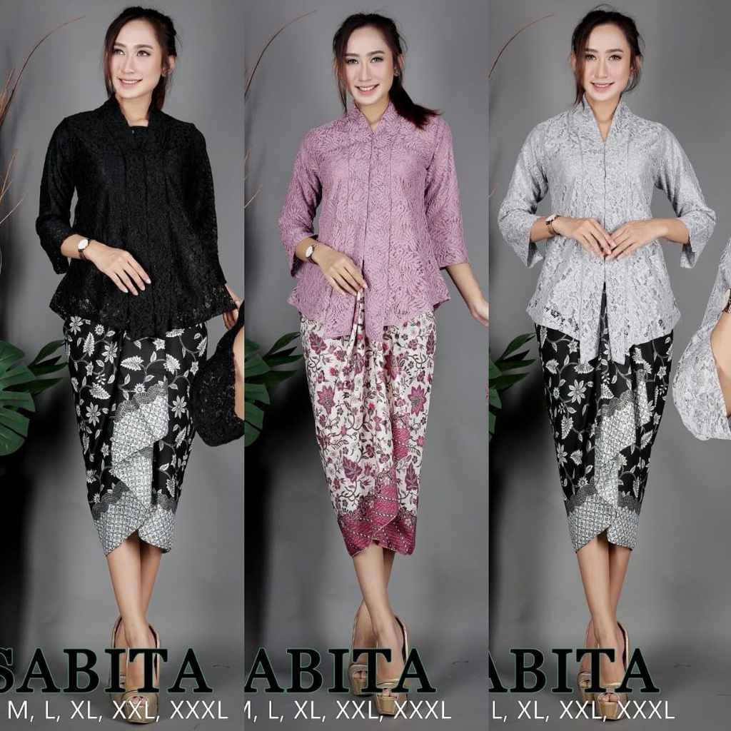 SETELAN KEBAYA BRUKAT / SET KEBAYA FLOY BRUKAT MODERN / KEBAYA KUTUBARU BROKAT DUSTY PINK SET ROK LILIT