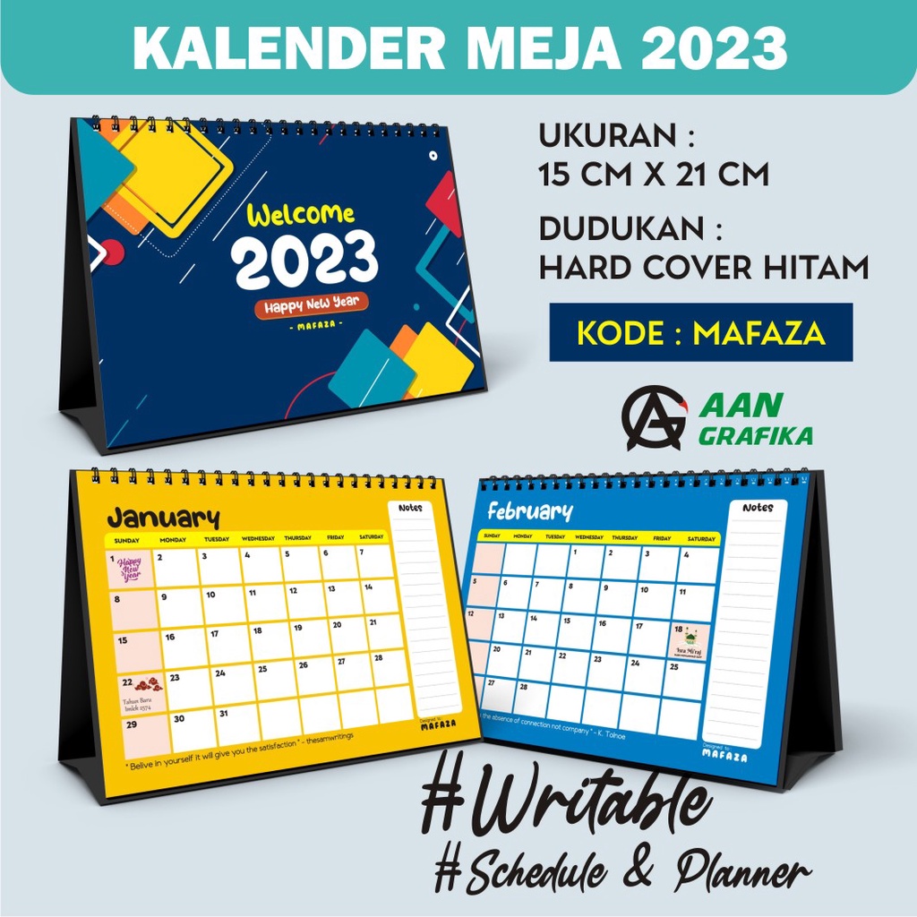 Jual Kalender Meja 2023 Kalender Duduk 2023 Spiral Schedule