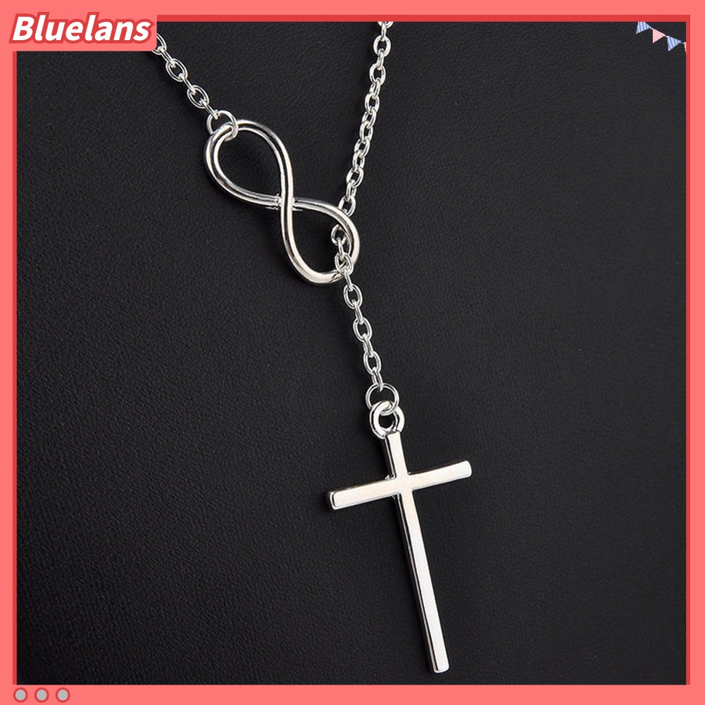 Bluelans Fashion Infinity Cross Pendant Metal Women Lady Chain Necklace Jewelry Gift