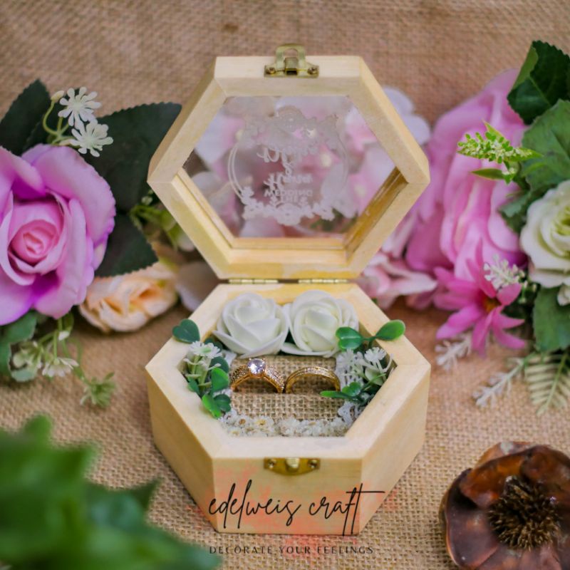 RING BOX/ KOTAK CINCIN/ BOX CINCIN/ RING BEARER/ BOX HEXAGONAL SMALL