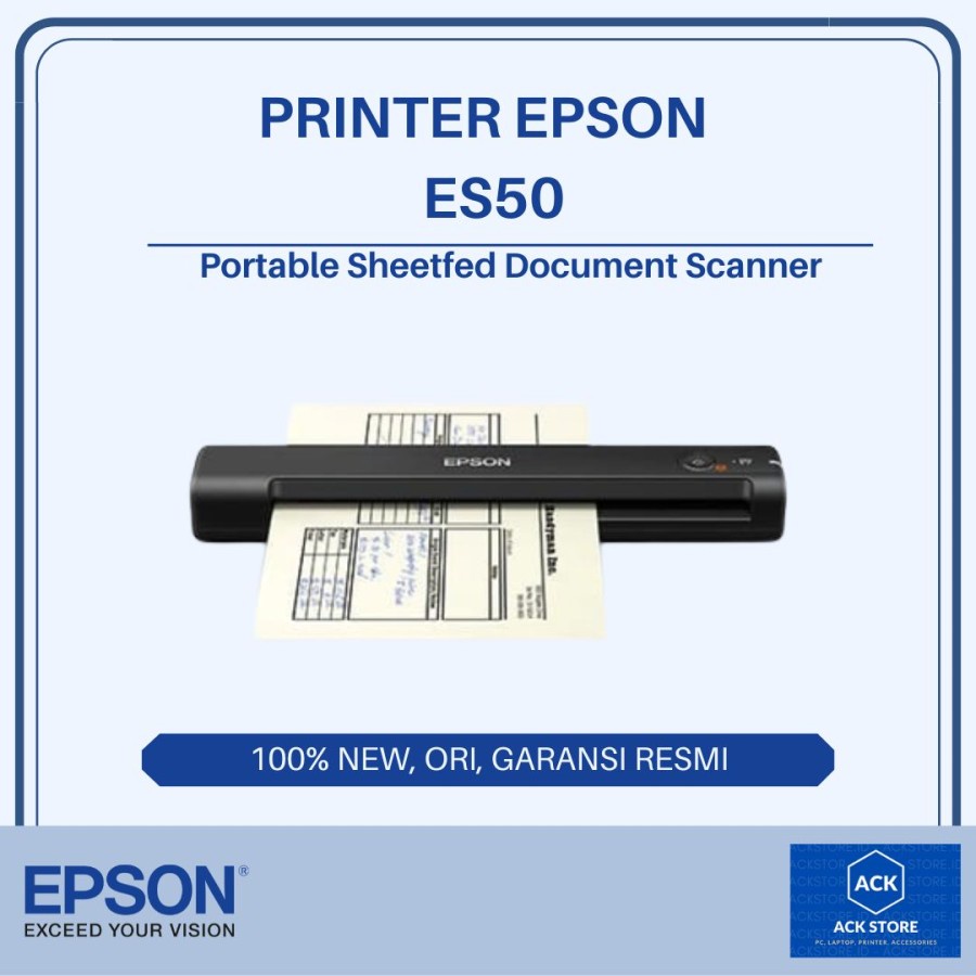 Jual Scanner Epson Workforce ES50 ES 50 Portable Document SheetFed F4