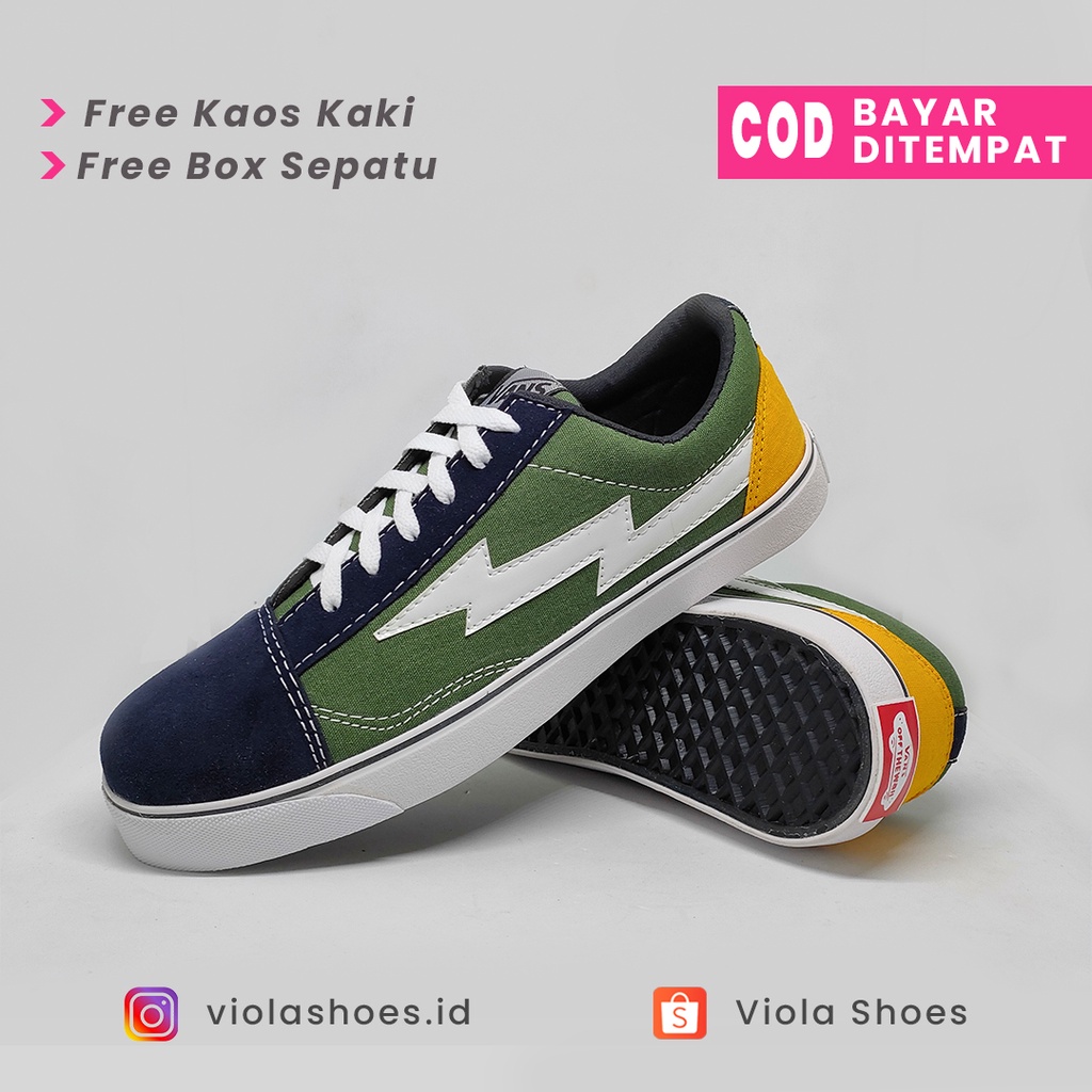 SEPATU SNEAKERS PREMIUM OLD SKOOL GREENMIX TERBARU DAN TERLARIS 2022