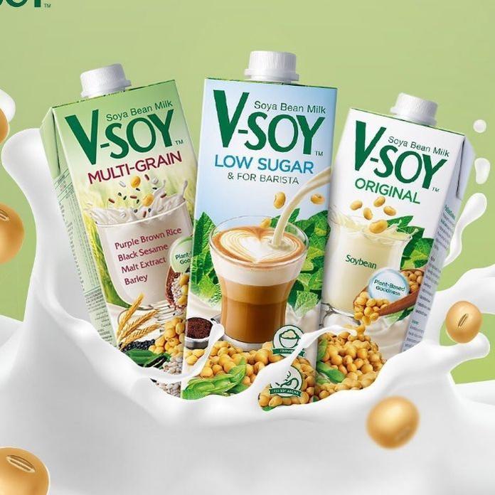 

Import ✨Terbaik✨ Vsoy. V-soy. V Soy. Susu Kedelai Soya Milk Multi Golden Grain Barista Original Low Sugar 1Lt 1 liter Murah !!