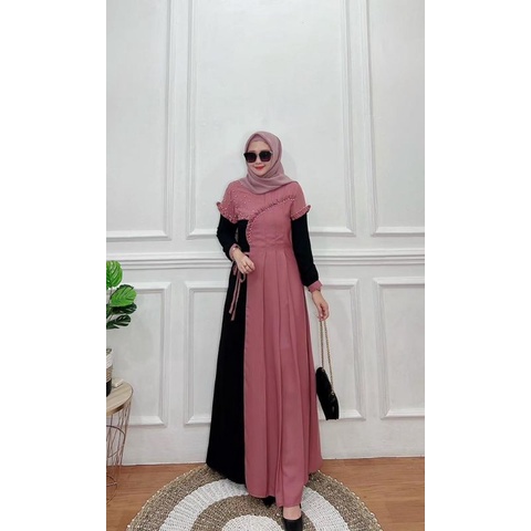 ARUMI DRESS PESTA ABAYA ORIGINAL RIANTY BAHAN MADAM SEXY FULL PAYET PREMIUM ELEGAN