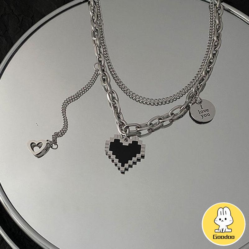 Kalung Rantai Manik-Manik Bentuk Bintang Segi Delapan Geometris Untuk Wanita -Doo