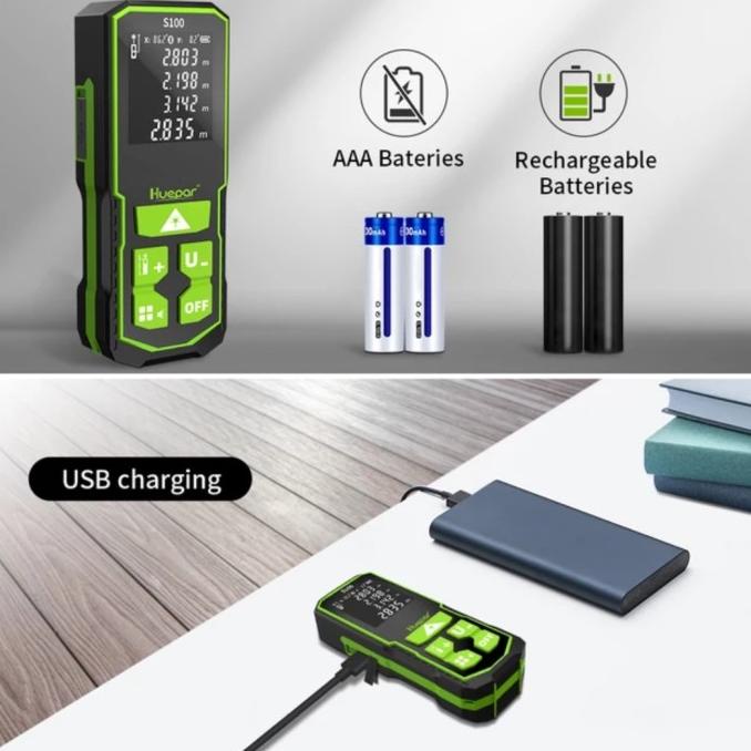 100m Laser Distance Digital Meteran Pengukur Jarak Jauh Meter NO bosch