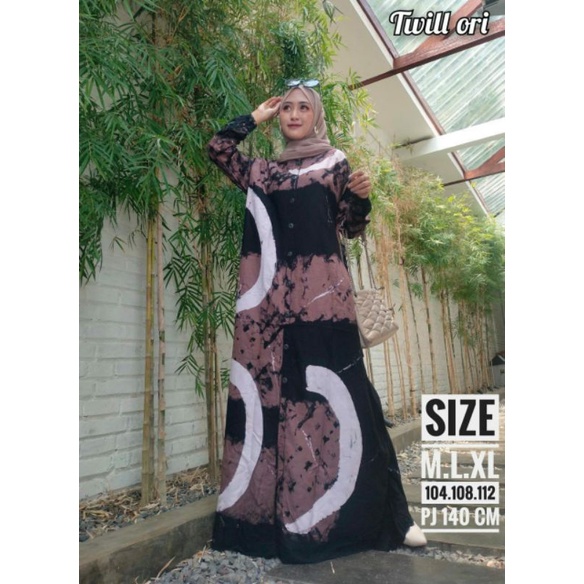 Gamis Twill Kancing / gamis twill super /gamis twill pekalongan