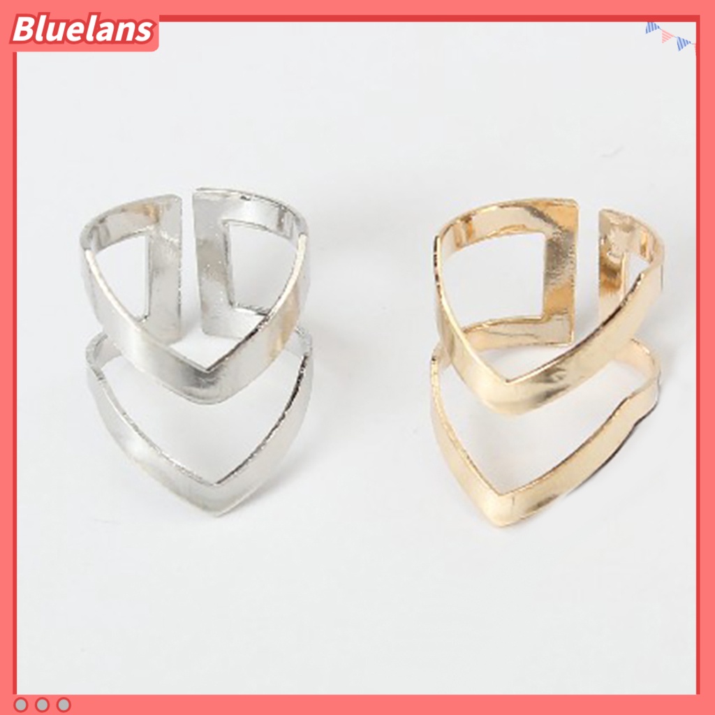 Bluelans Knuckle Ring Half Opened Fashion Jewelry Double V-shaped Adjustable Vintage Women Lucky Rings