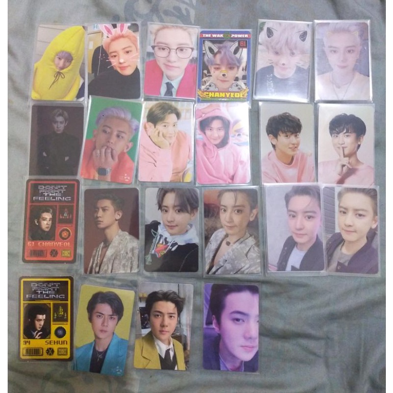 OFFICIAL PHOTOCARD PC CHANYEOL SEHUN EXO OBSESSION SC POWER DMUMT DON'T MESS UP MY TEMPO NACIFIC WHAT A LIFE WAL DFTF DON'T FIGHT THE FEELING JASMER BANANA SG SEASON GREETING SM ENTERTAINMENT