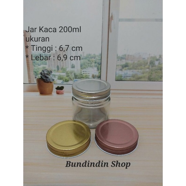 toples / jar kaca uk 200ml tutup alumunium