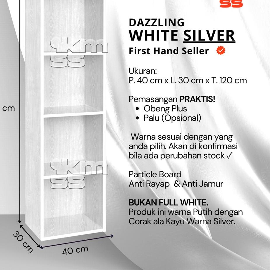 p9✢Sale✦ 5 WARNA UNIK Rak 4 Susun Cubic Lemari Serbaguna / White Silver Rak Buku Original / Rak Baju
