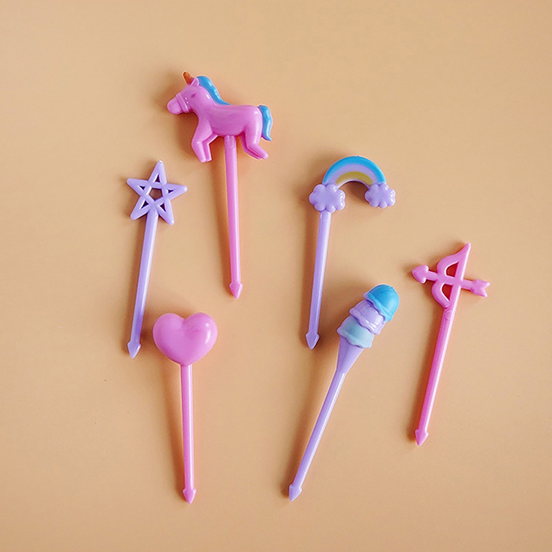 [DEASTORE] GARPU BUAH MODEL UNICORN / DESSERT FORK EYE / GARPU ANAK / HIASAN BEKAL MAKAN ANAK / TUSUKAN BENTO BUAH / CHILDREN FRUIT FORK DECORATION DESSERT TOOTHPICKS