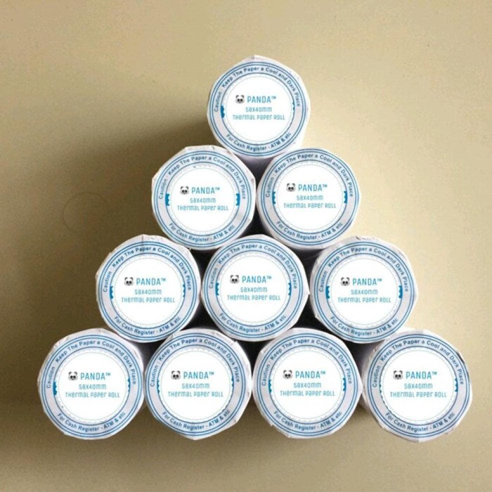 

Kertas Thermal Kertas Struk Thermal Panda 58 Mm X 40 Mm Merk Panda