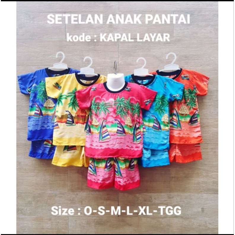 [PUSAT KULAKAN] SETELAN KAOS RAYON ANAK MOTIF GAJAH BOHO